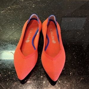 Rothy’s Persimmon Orange Point 11.5 machine washable Shoe + 1 pair new insoles